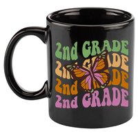 Cute 2nd Grade Butterfly 11oz C Handle Ceramic Mug