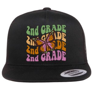 Cute 2nd Grade Butterfly Flat Bill Trucker Hat