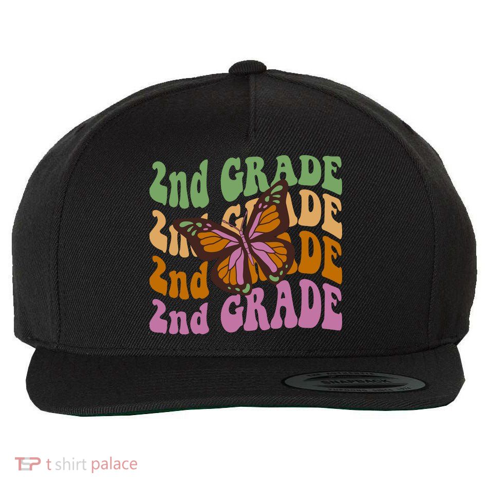 Cute 2nd Grade Butterfly Wool Snapback Cap
