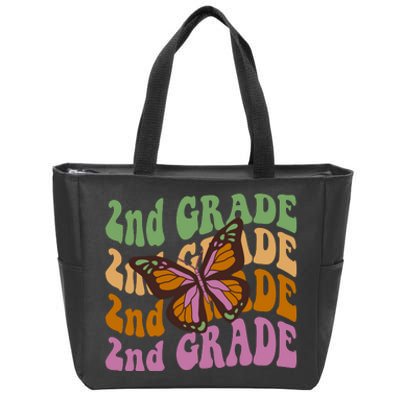 Cute 2nd Grade Butterfly Zip Tote Bag