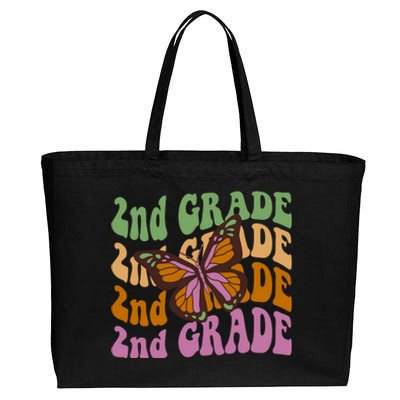 Cute 2nd Grade Butterfly Cotton Canvas Jumbo Tote