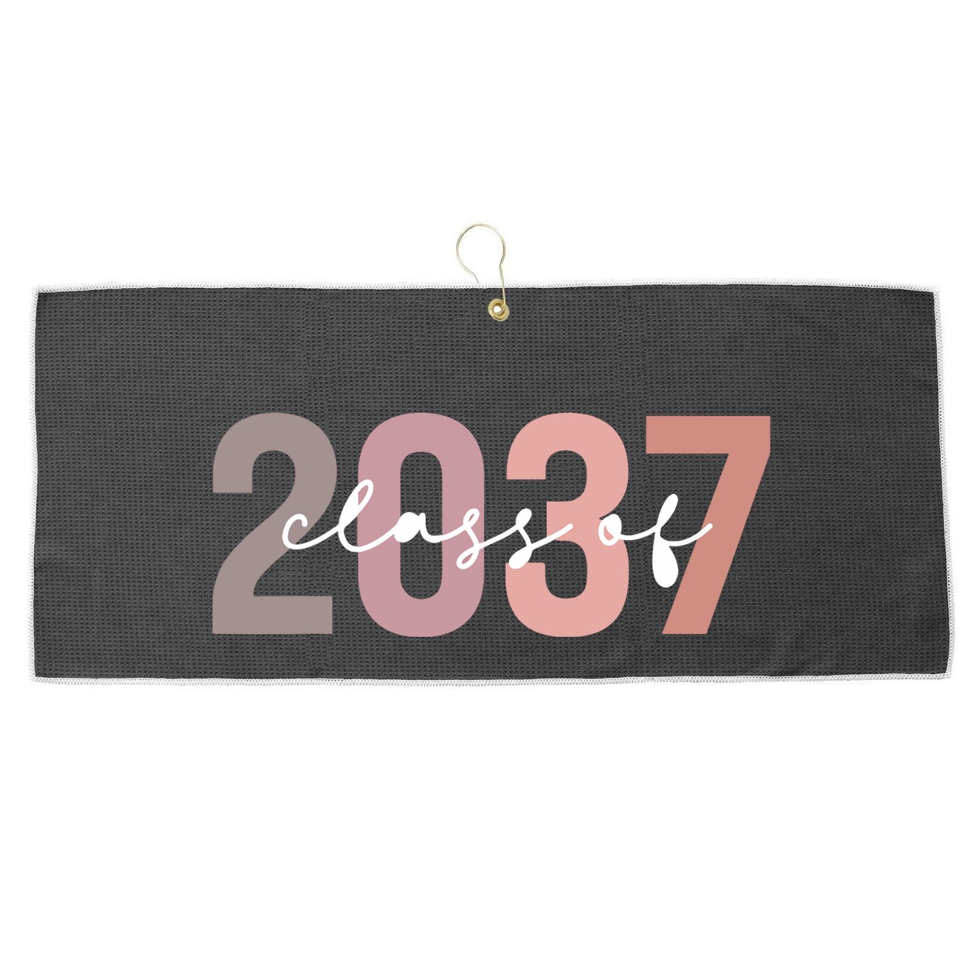 Class 2037 Graduation Large Microfiber Waffle Golf Towel