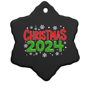 Christmas 2024 Happy Holiday Snow Flakes Gift Ceramic Star Ornament