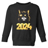 Cat  2024 Happy New Year New Years Eve Party Matching Toddler Sweatshirt