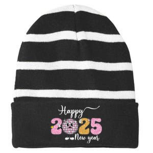 Celebration 2025 Happy New Year 2025 Party Family Matching Striped Beanie with Solid Band