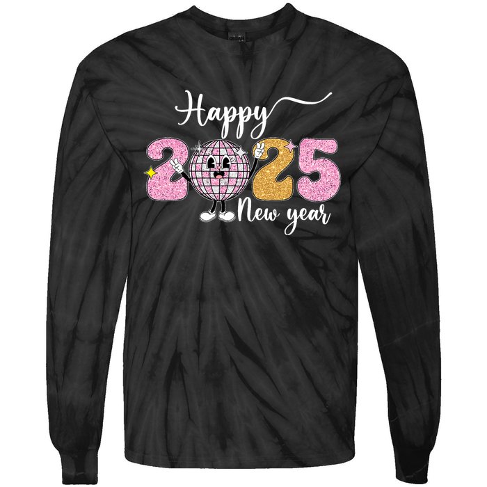 Celebration 2025 Happy New Year 2025 Party Family Matching Tie-Dye Long Sleeve Shirt