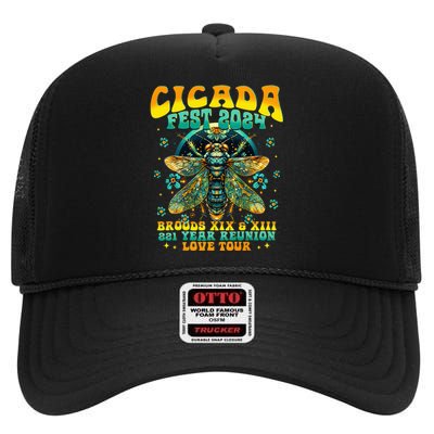 Cicada 2024 Insect Cicada Lover High Crown Mesh Back Trucker Hat