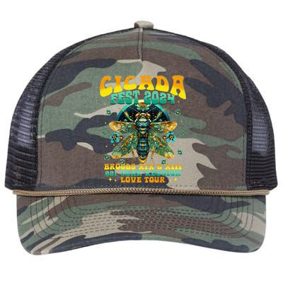 Cicada 2024 Insect Cicada Lover Retro Rope Trucker Hat Cap