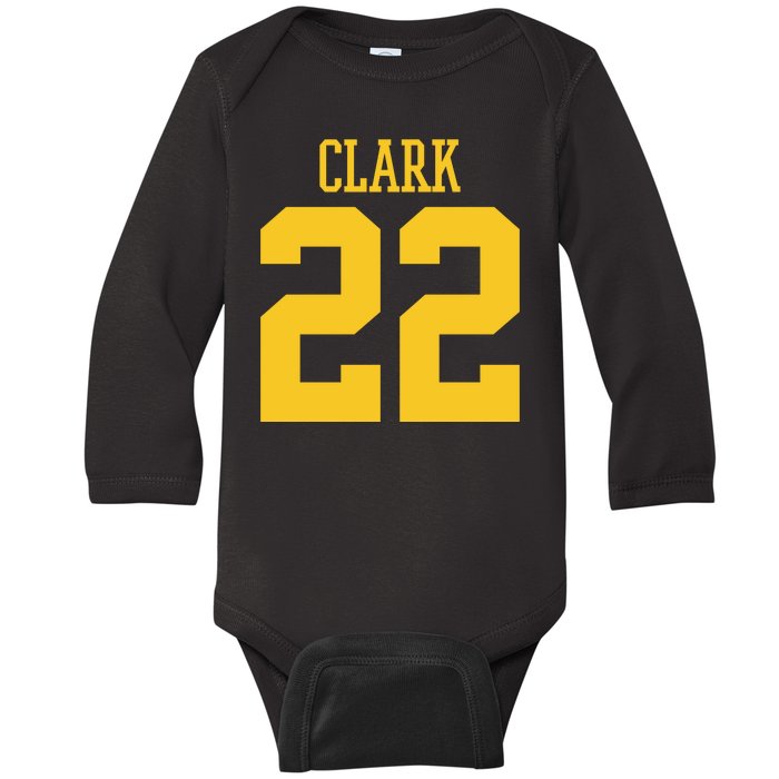 Clark 22 Iowa Basketball Baby Long Sleeve Bodysuit