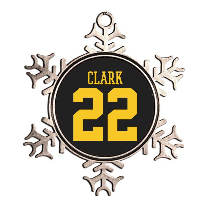 Clark 22 Iowa Basketball Metallic Star Ornament