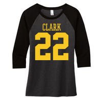 Clark 22 Iowa Basketball Women's Tri-Blend 3/4-Sleeve Raglan Shirt