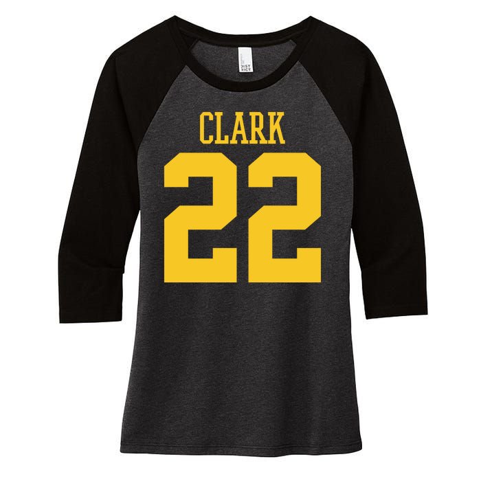 Clark 22 Iowa Basketball Women's Tri-Blend 3/4-Sleeve Raglan Shirt