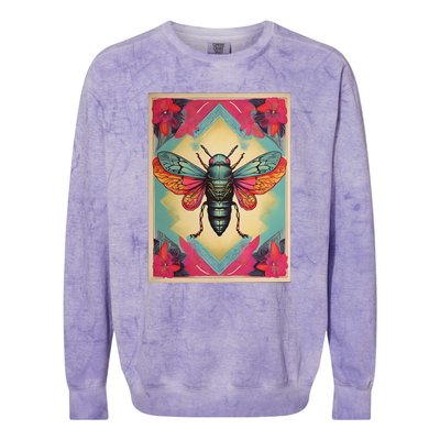 Cicada 2024 Invasion Double Emergence Colorblast Crewneck Sweatshirt