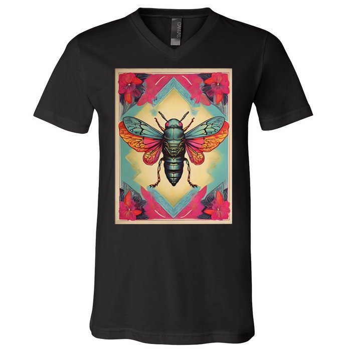 Cicada 2024 Invasion Double Emergence V-Neck T-Shirt