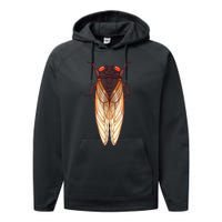 Cicada 2024 Invasion Emergence Swarm Brood Xiii Xix Performance Fleece Hoodie