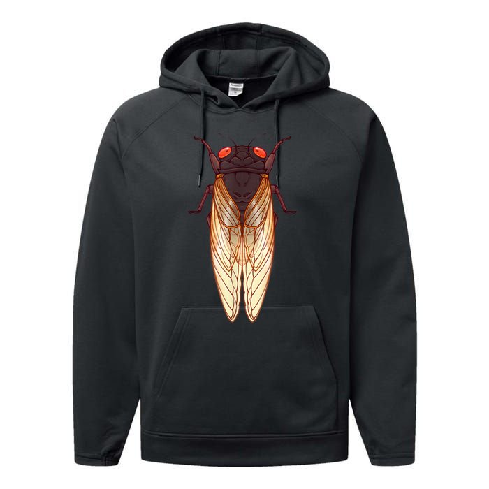 Cicada 2024 Invasion Emergence Swarm Brood Xiii Xix Performance Fleece Hoodie