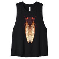 Cicada 2024 Invasion Emergence Swarm Brood Xiii Xix Women's Racerback Cropped Tank