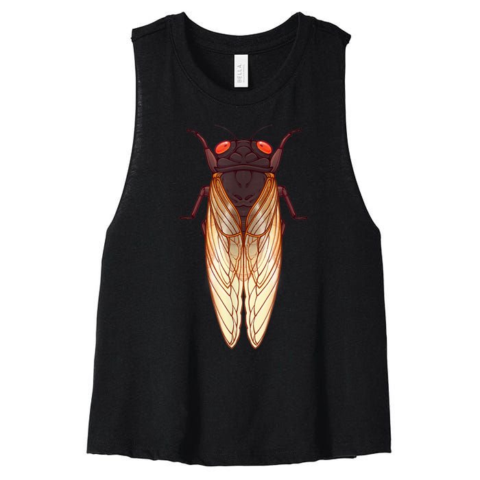 Cicada 2024 Invasion Emergence Swarm Brood Xiii Xix Women's Racerback Cropped Tank