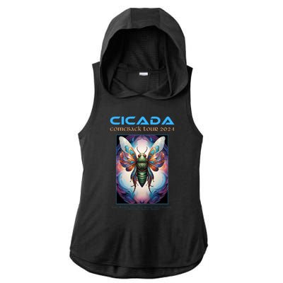 Cicada 2024 Invasion Double Emergence Ladies PosiCharge Tri-Blend Wicking Draft Hoodie Tank