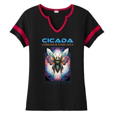 Cicada 2024 Invasion Double Emergence Ladies Halftime Notch Neck Tee