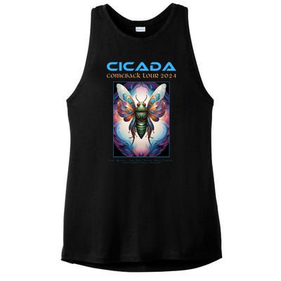 Cicada 2024 Invasion Double Emergence Ladies PosiCharge Tri-Blend Wicking Tank