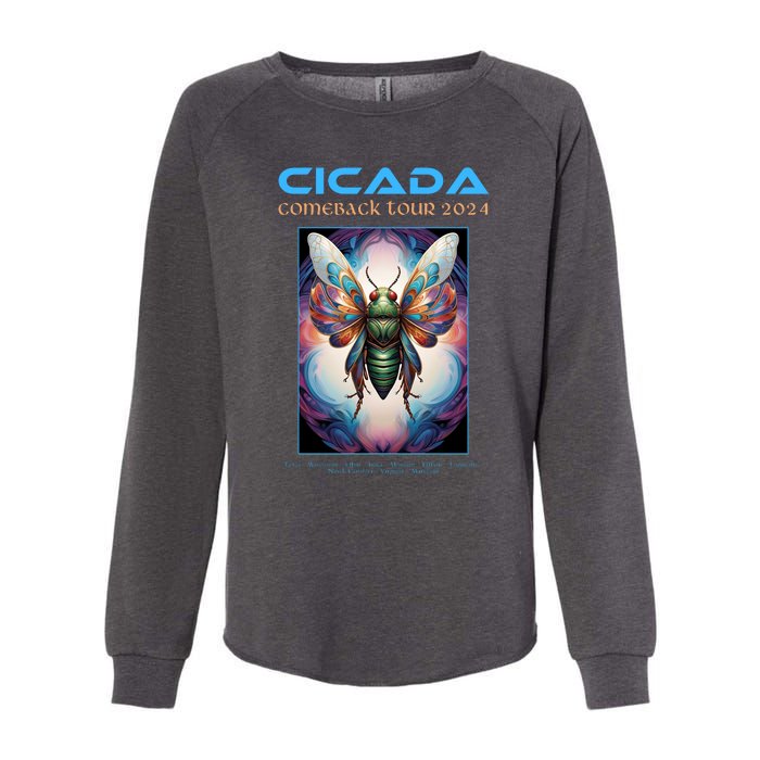 Cicada 2024 Invasion Double Emergence Womens California Wash Sweatshirt