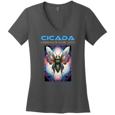 Cicada 2024 Invasion Double Emergence Women's V-Neck T-Shirt