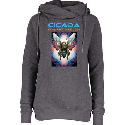 Cicada 2024 Invasion Double Emergence Womens Funnel Neck Pullover Hood