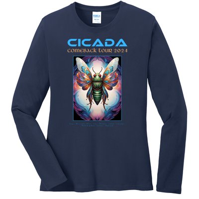 Cicada 2024 Invasion Double Emergence Ladies Long Sleeve Shirt