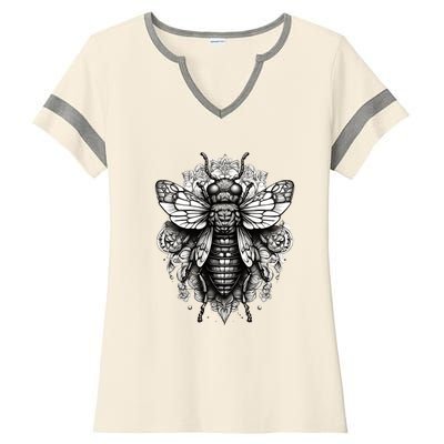 Cicada 2024 Invasion Double Emergence Ladies Halftime Notch Neck Tee