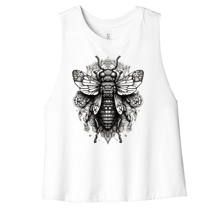 Cicada 2024 Invasion Double Emergence Women's Racerback Cropped Tank