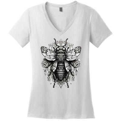 Cicada 2024 Invasion Double Emergence Women's V-Neck T-Shirt