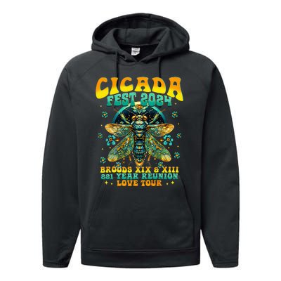 Cicada 2024 Insect Cicada Lover Performance Fleece Hoodie