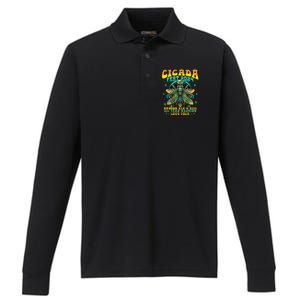 Cicada 2024 Insect Cicada Lover Performance Long Sleeve Polo