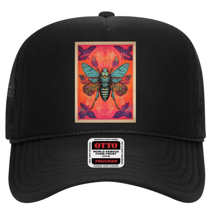 Cicada 2024 Invasion Double Emergence High Crown Mesh Back Trucker Hat