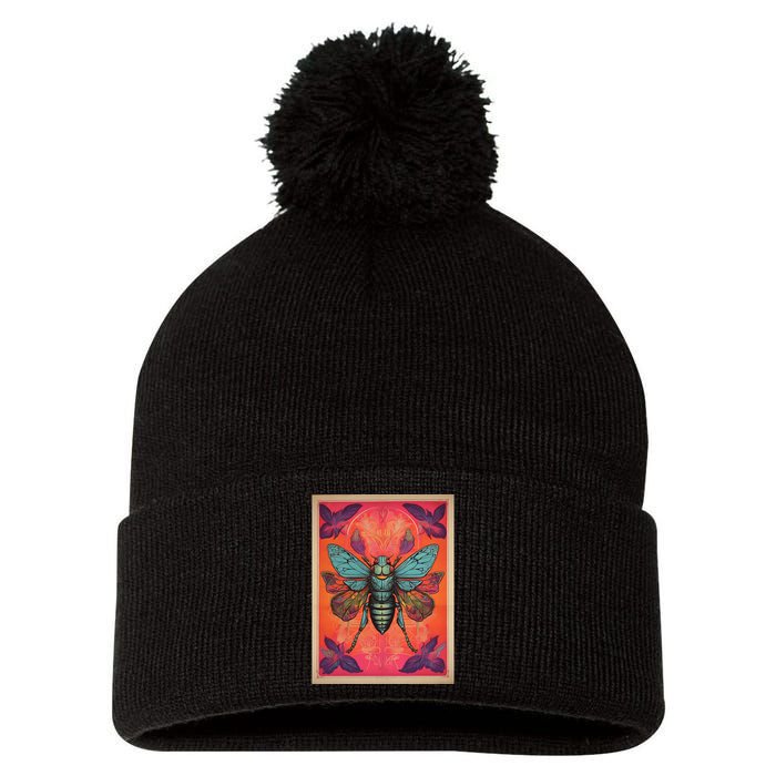 Cicada 2024 Invasion Double Emergence Pom Pom 12in Knit Beanie