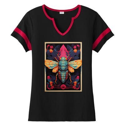 Cicada 2024 Invasion Double Emergence Ladies Halftime Notch Neck Tee