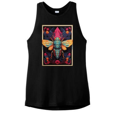 Cicada 2024 Invasion Double Emergence Ladies PosiCharge Tri-Blend Wicking Tank