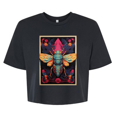 Cicada 2024 Invasion Double Emergence Bella+Canvas Jersey Crop Tee