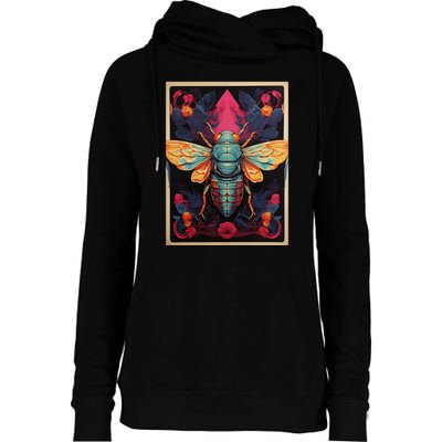 Cicada 2024 Invasion Double Emergence Womens Funnel Neck Pullover Hood