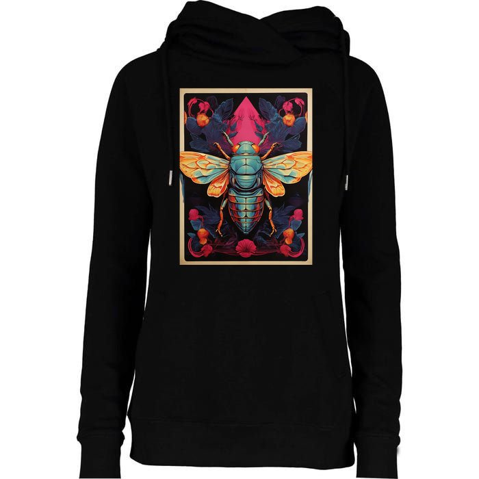 Cicada 2024 Invasion Double Emergence Womens Funnel Neck Pullover Hood