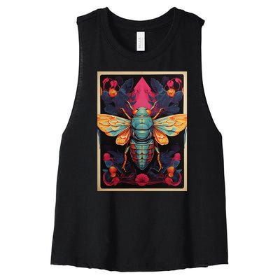 Cicada 2024 Invasion Double Emergence Women's Racerback Cropped Tank