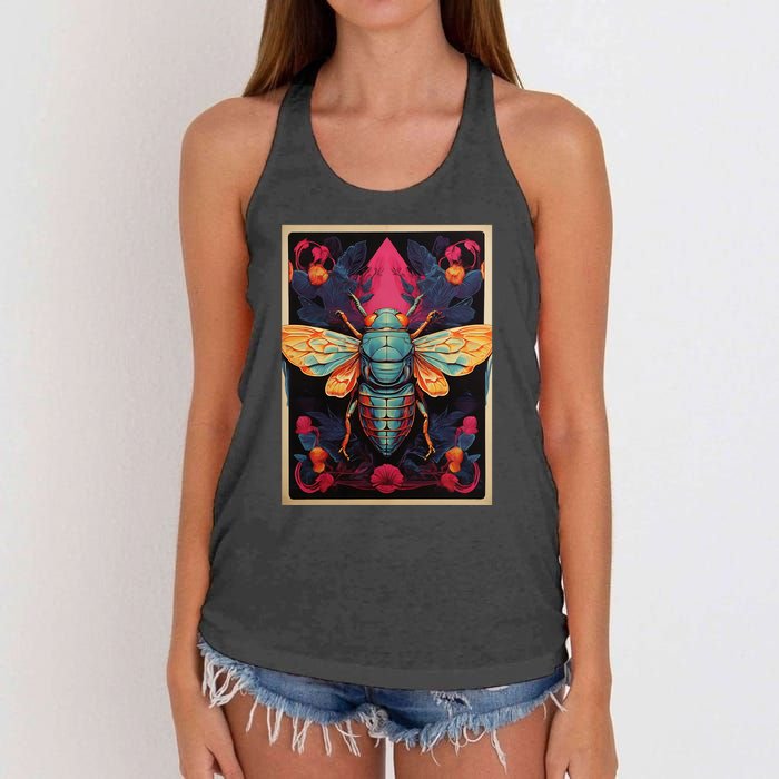 Cicada 2024 Invasion Double Emergence Women's Knotted Racerback Tank