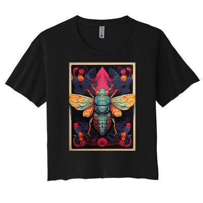 Cicada 2024 Invasion Double Emergence Women's Crop Top Tee