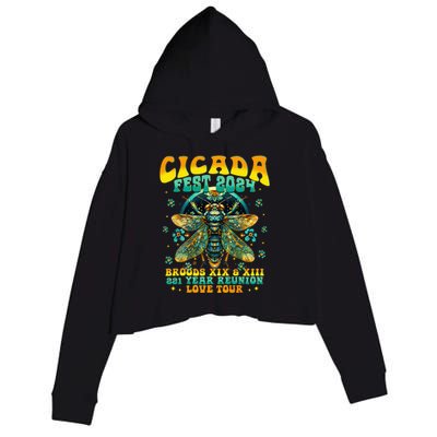 Cicada 2024 Insect Crop Fleece Hoodie