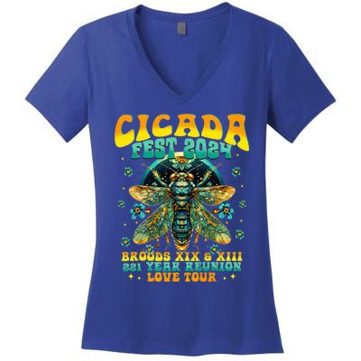 Cicada 2024 Insect Women's V-Neck T-Shirt