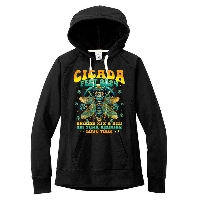 Cicada 2024 Insect Broods Xix And Xiii Cicada Lover Women's Fleece Hoodie