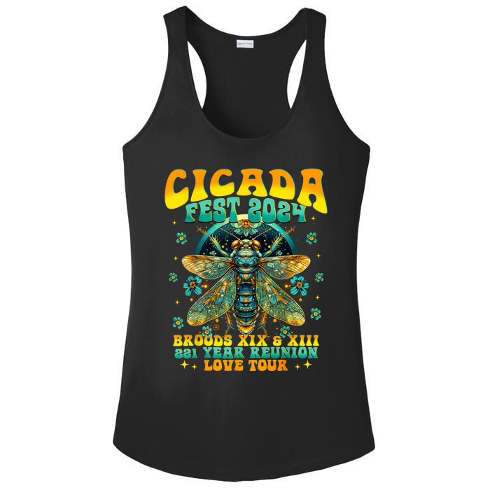 Cicada 2024 Insect Broods Xix And Xiii Cicada Lover Ladies PosiCharge Competitor Racerback Tank