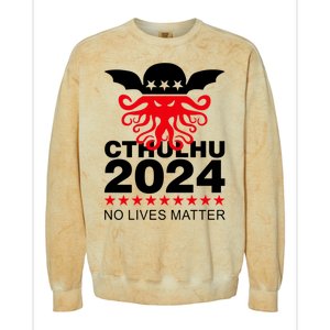 Cthulhu 2024 No Lives Matter Colorblast Crewneck Sweatshirt