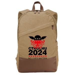 Cthulhu 2024 No Lives Matter Cotton Canvas Backpack